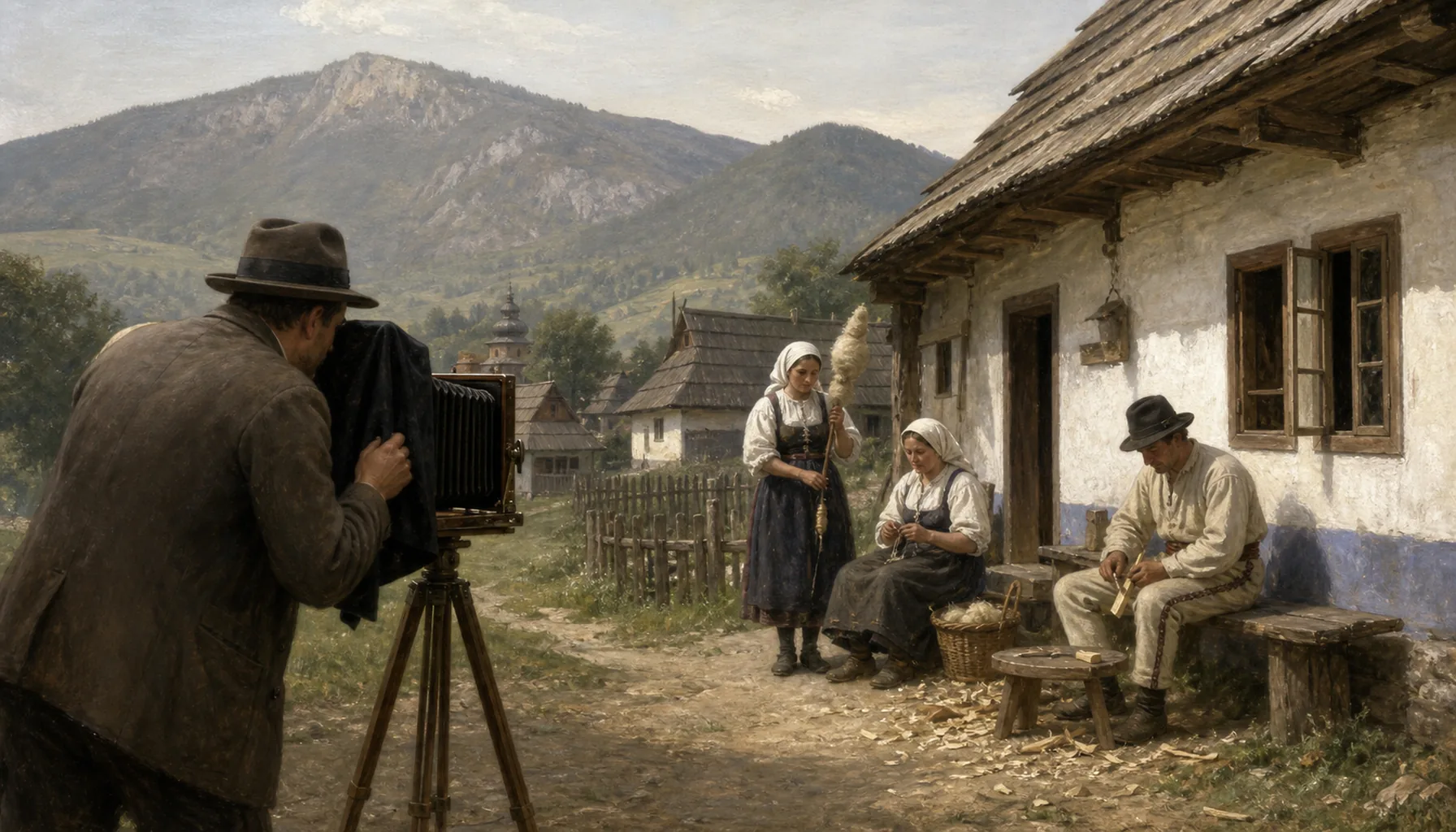 A photographer in the villages