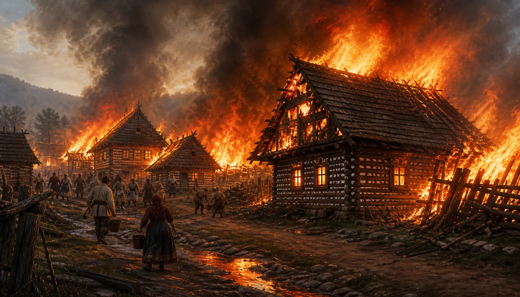 The fire that made the village look like this