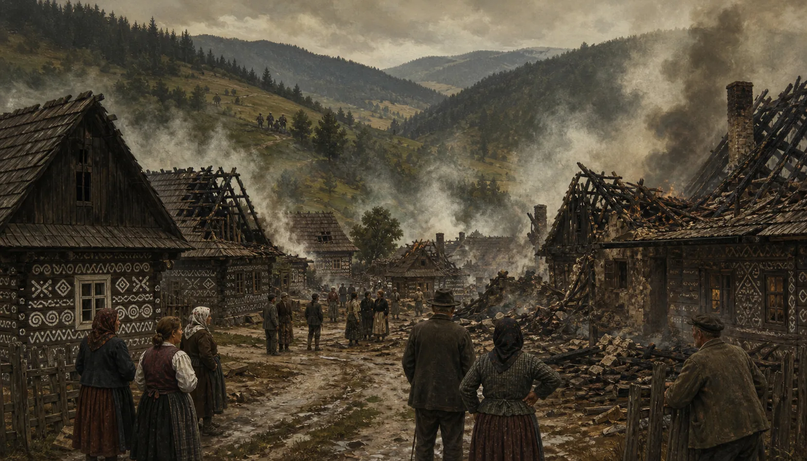 Burned for helping the partisans