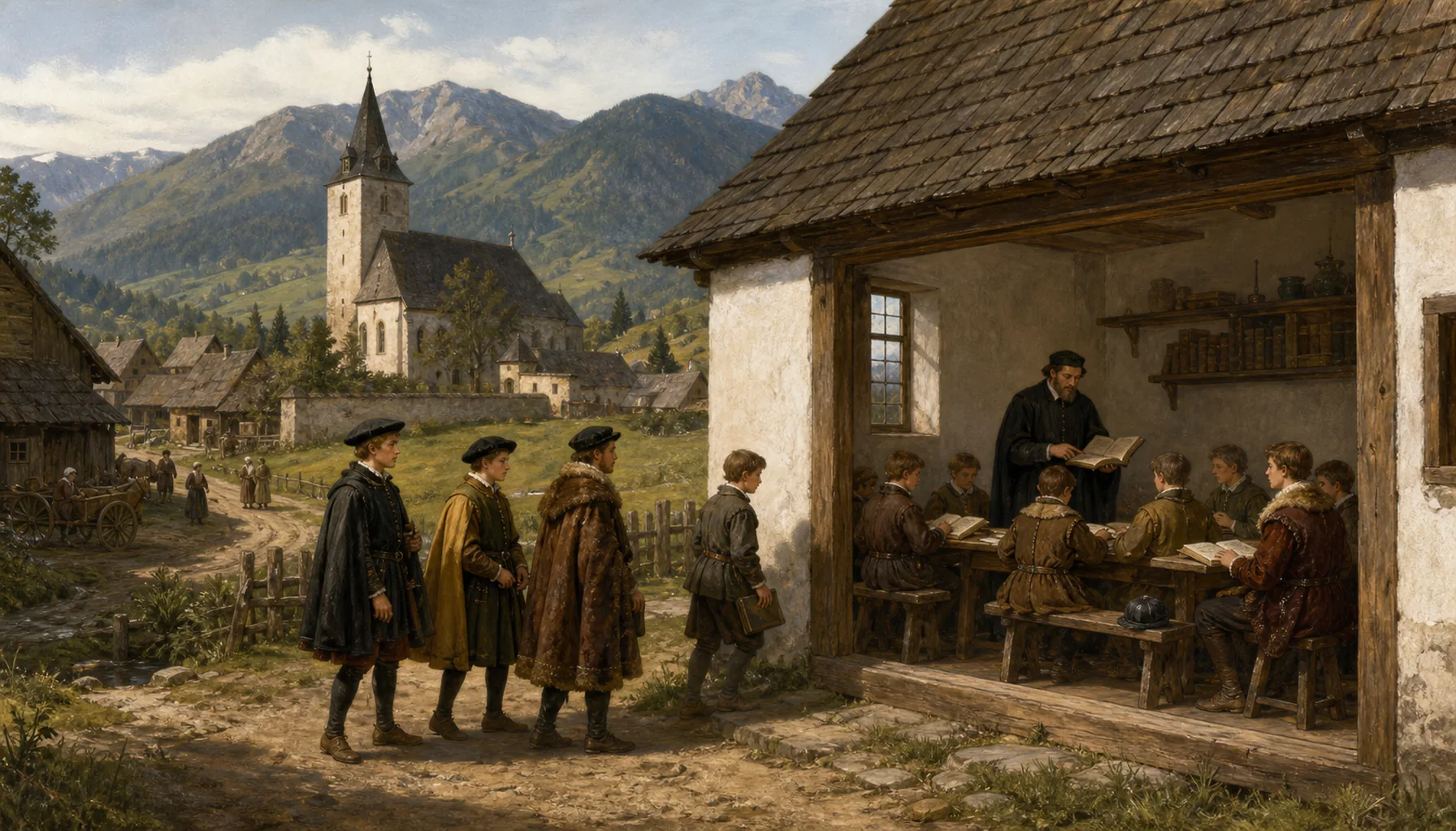 A Latin school in a village