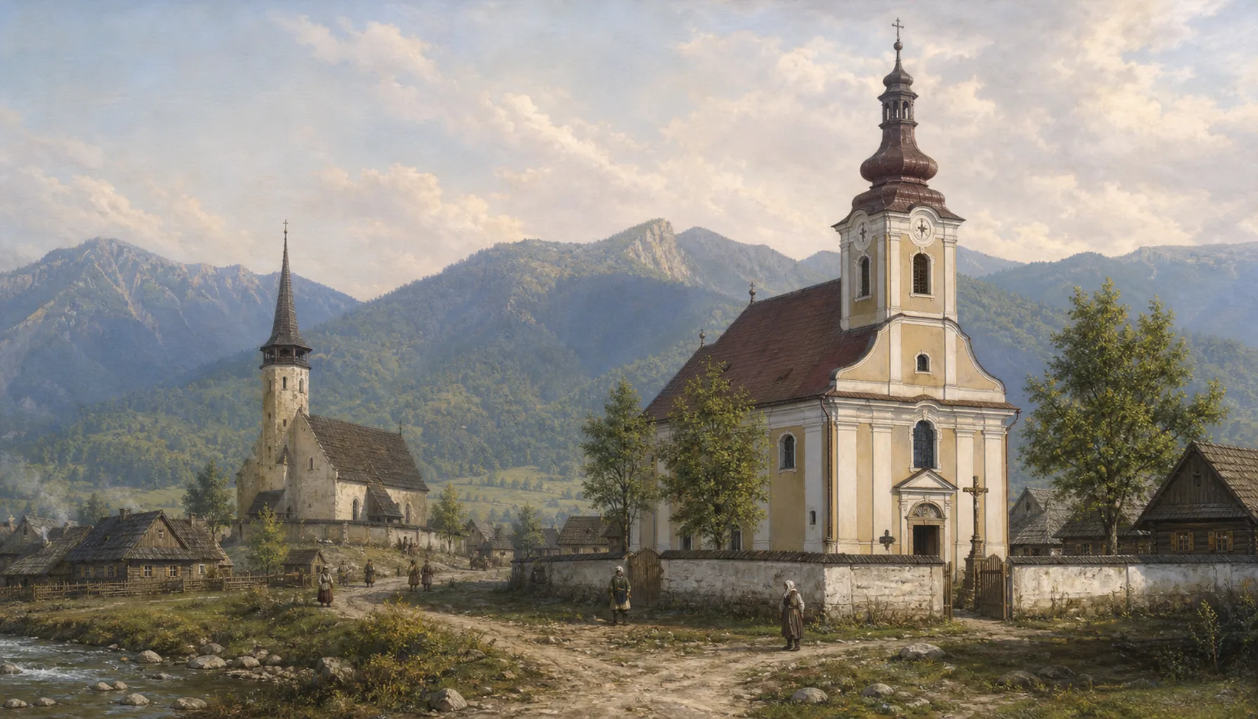 Two churches in one village