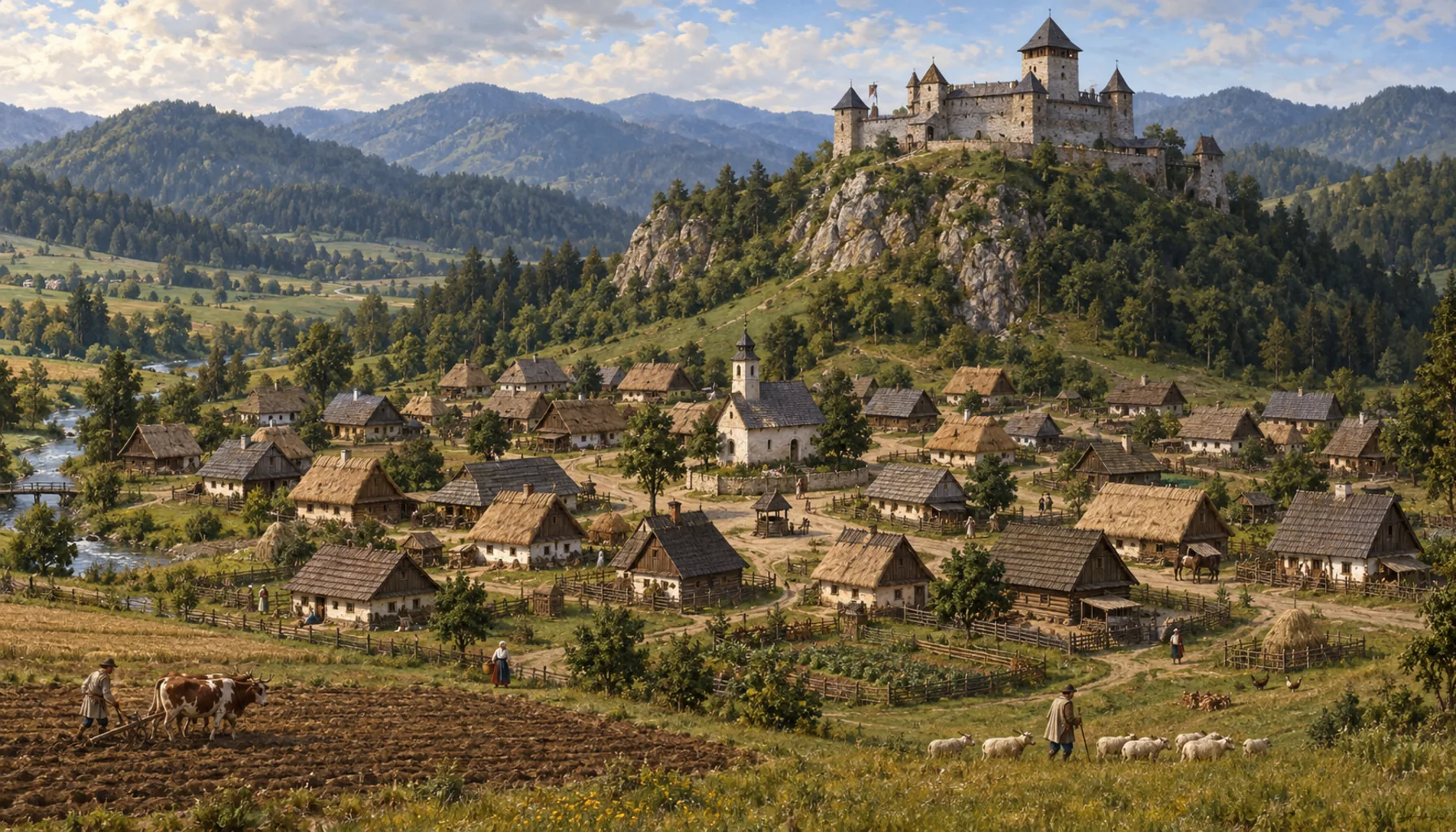 Thirty households under the castle