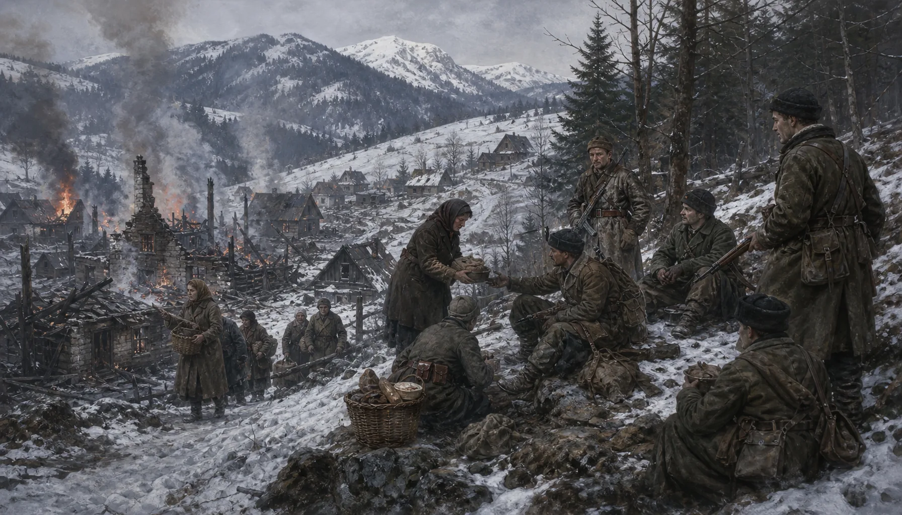 Partisans in the Malá Fatra, and 170 houses burned