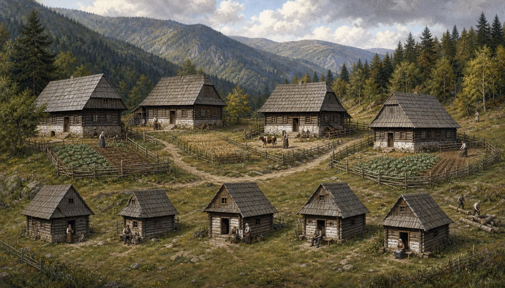 Four farms and five cottages
