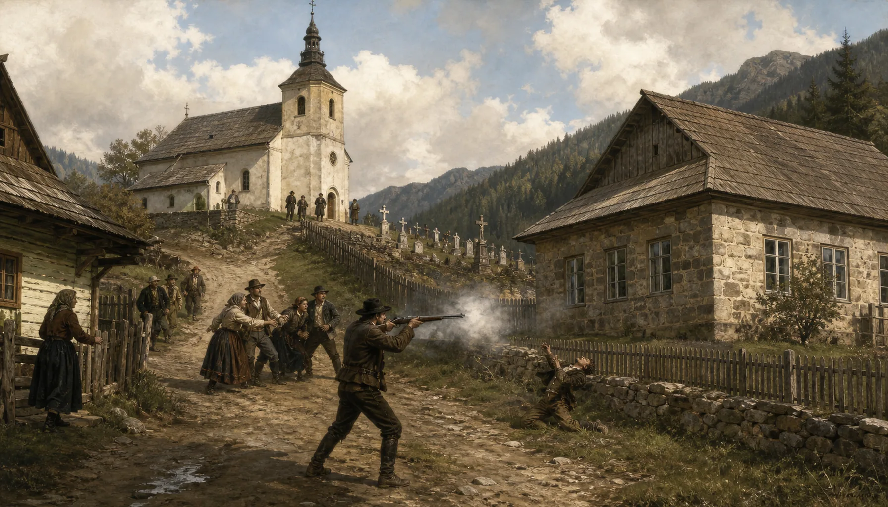 A church, a school, and a shooting nearby