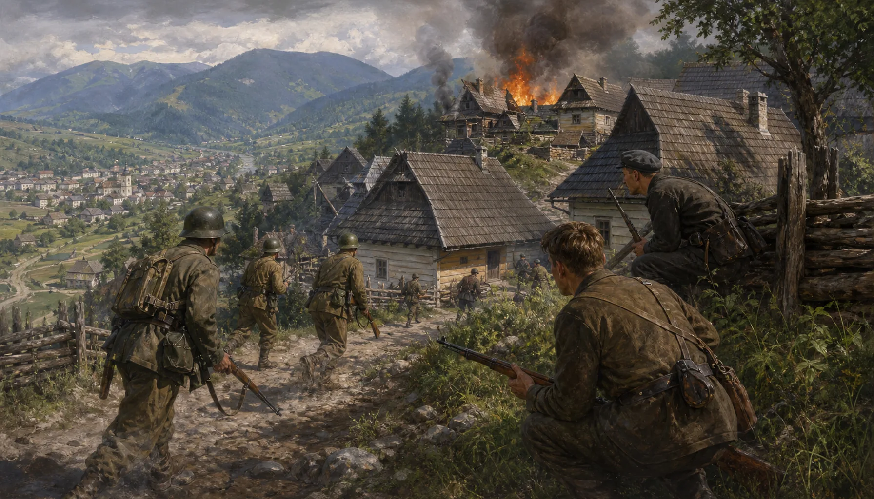 The uprising, and fire at the upper end