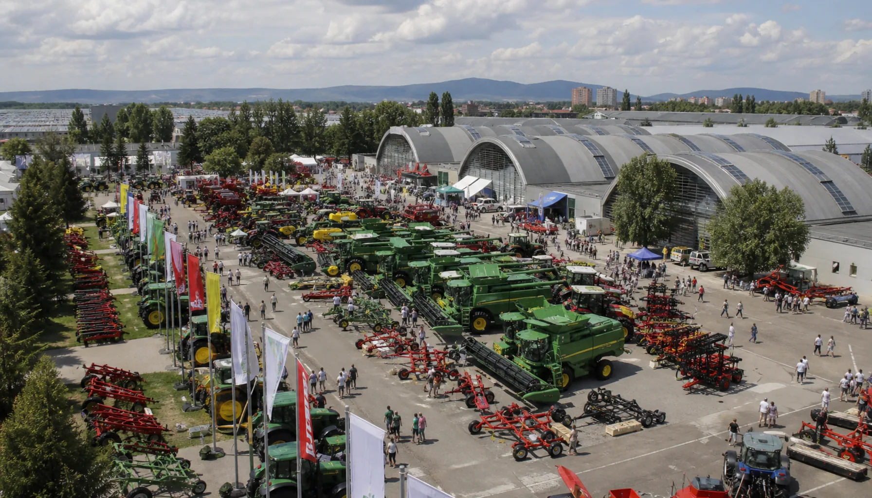 Pavilions and open display grounds at the national exhibition centre during the August fair