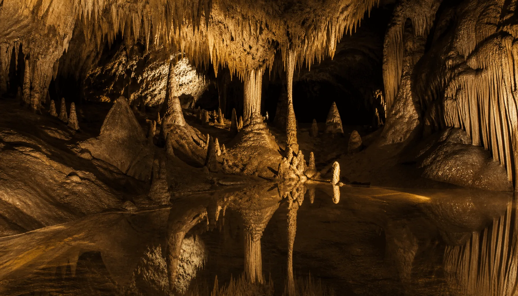 Dripstone halls in the caves of the Demänovská valley