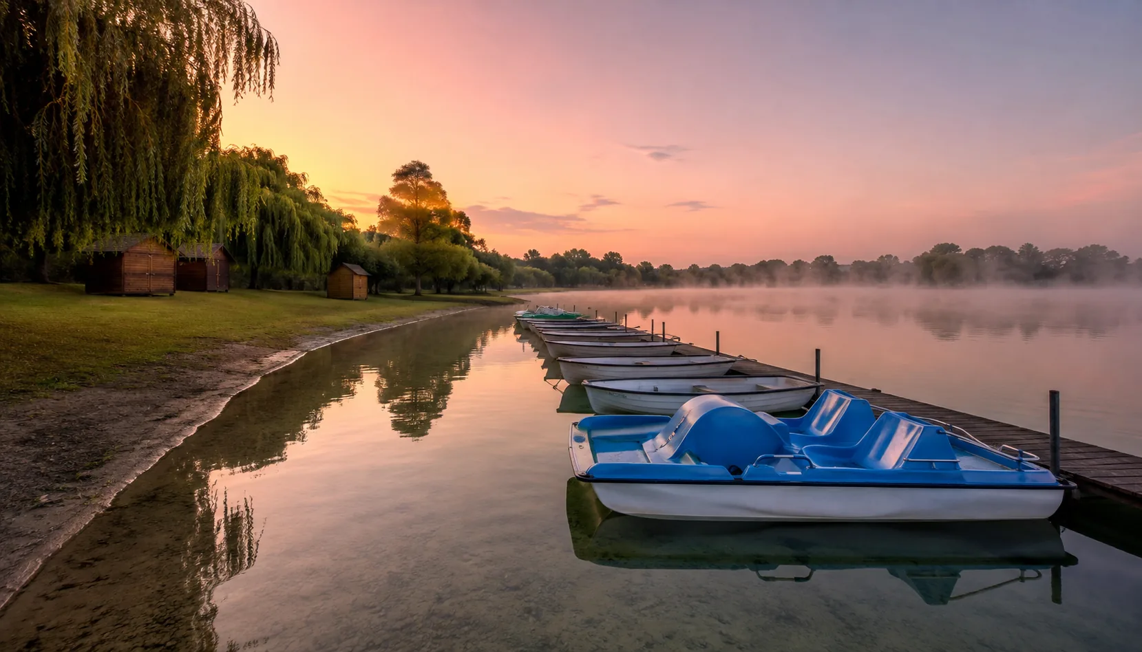 First light on the Sunny Lakes at Senec, the flooded gravel pits that became western Slovakia's busiest bathing place