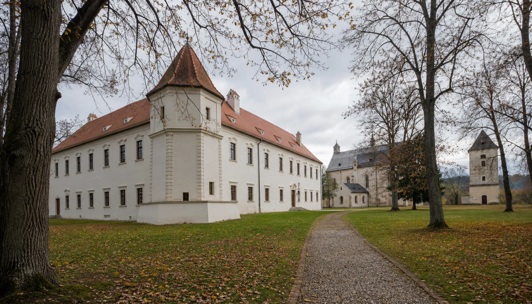 The Renaissance manor house at Strážky in its park on the edge of Spišská Belá