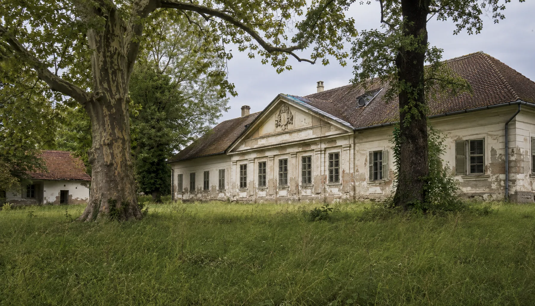 The Esterházy manor house at Želiezovce seen from the old park beside the Hron, where Schubert spent two summers as music tutor