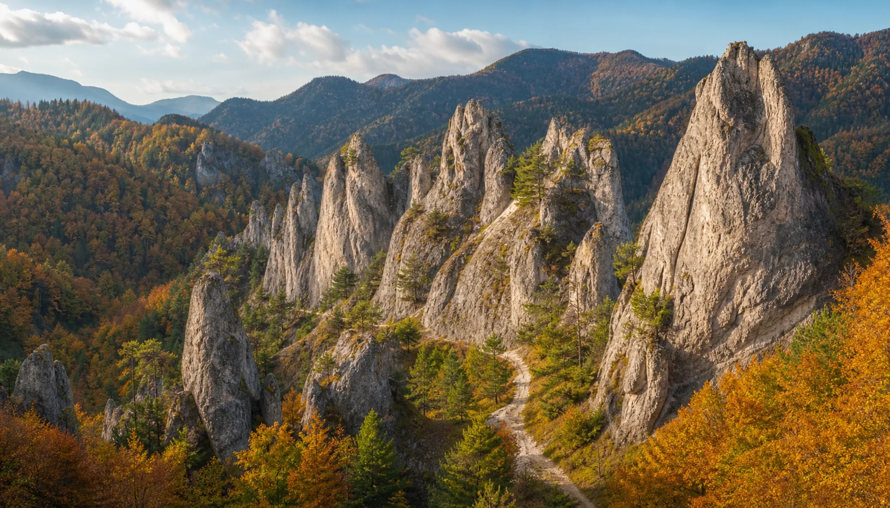 Rock towers of the Súľov Rocks, a short drive south-west of Žilina