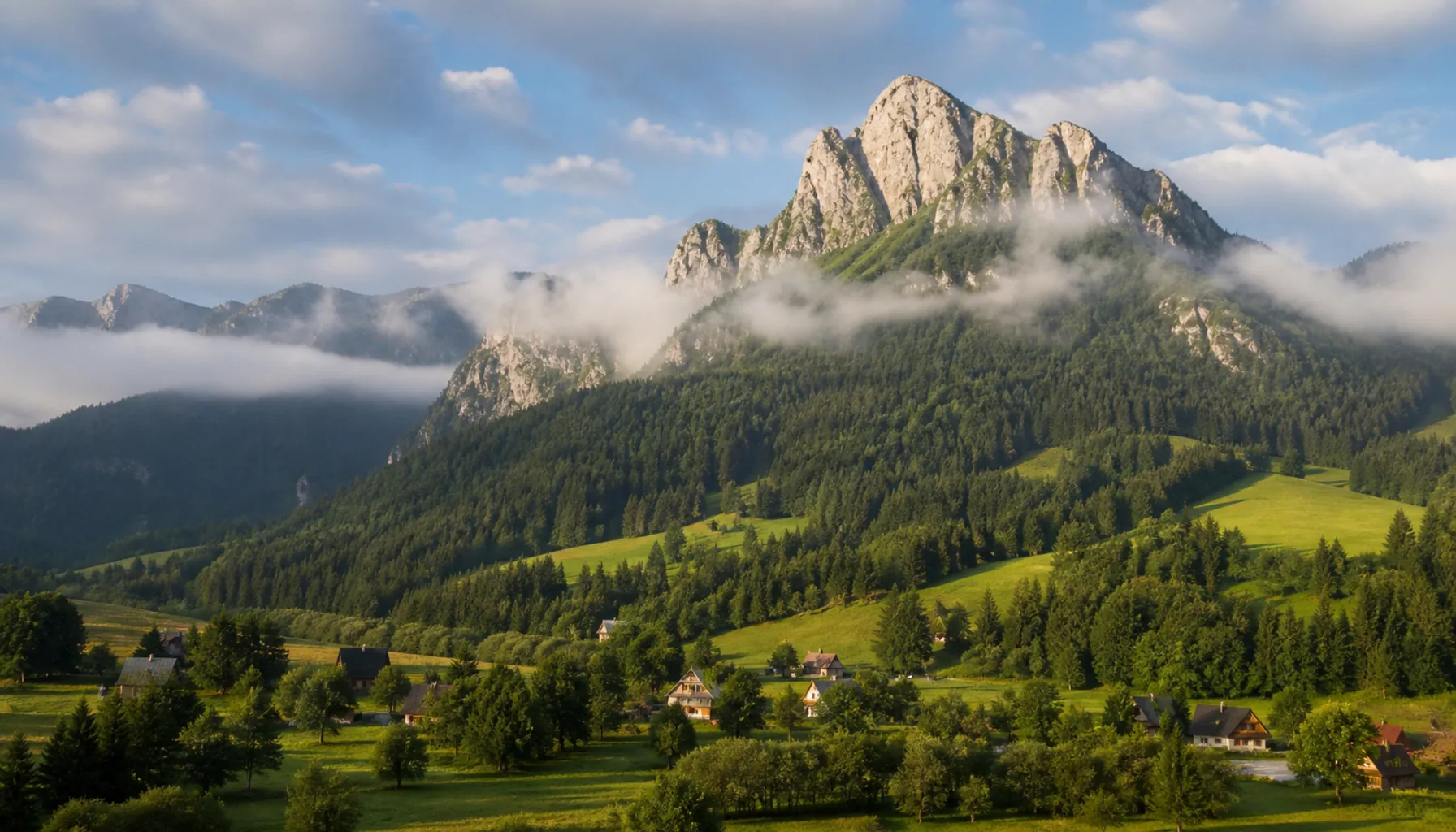 The Vrátna valley beneath the crags of Veľký Rozsutec